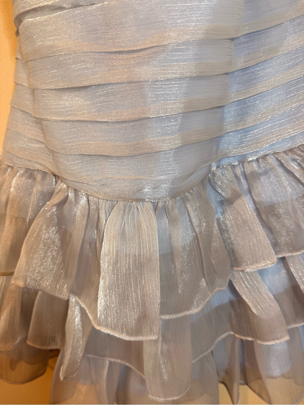 Hello Molly Light Blue Ruffle Tiered Mini Dress - Picture 3 of 7